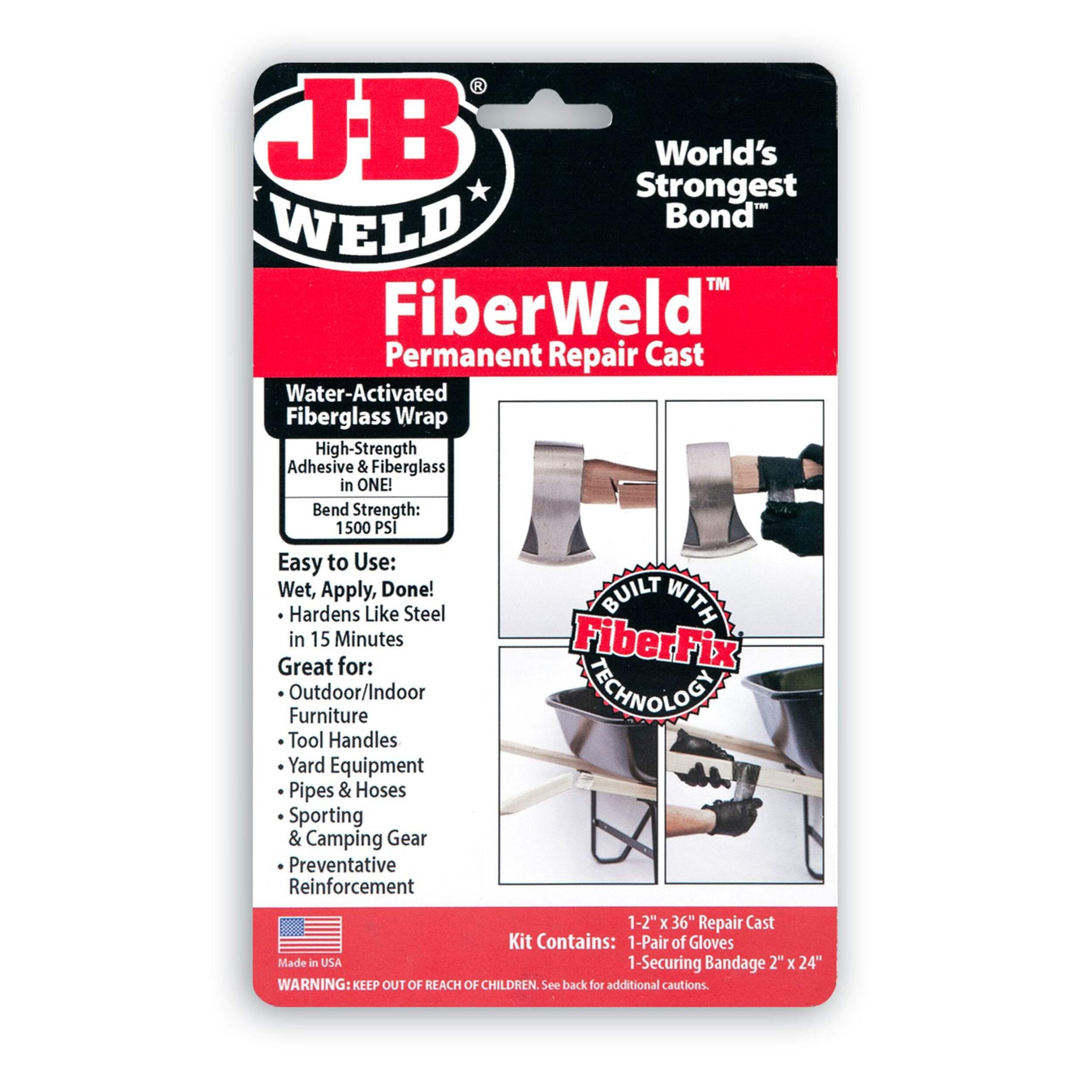 J-B Weld FiberWeld Clear, 48-mm x 8.2-m Water-Activated Fiberglass Wrap & Adhesive, Front_Flat