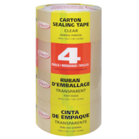 Carton & Box Sealing Packaging Tape,For Moving/Shipping, Clear, 48-mm x 50-m, 4-pk Front_Elevated