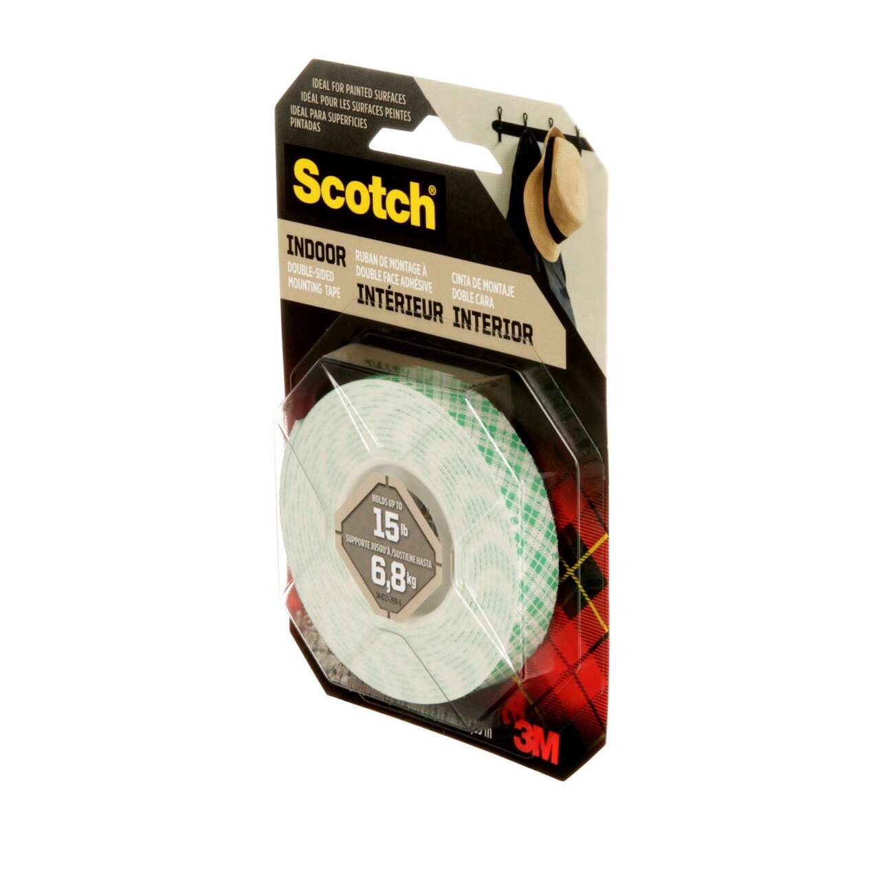 Scotch Extreme Double-Sided Mounting Tape, 1 in X 60 in, Black, 1 Roll