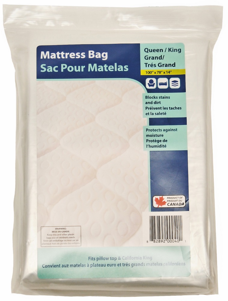 Reusable Plastic Mattress Storage & Moving Bag, Protects Against Moisture, Dirt, Dust & Damage