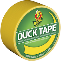 Duck Tape Multi-Purpose Utility Duct Tape, High-Strength Adhesive, Yellow, 1.88-in x 20-yd Front_Three_Fourths_Angled_Right