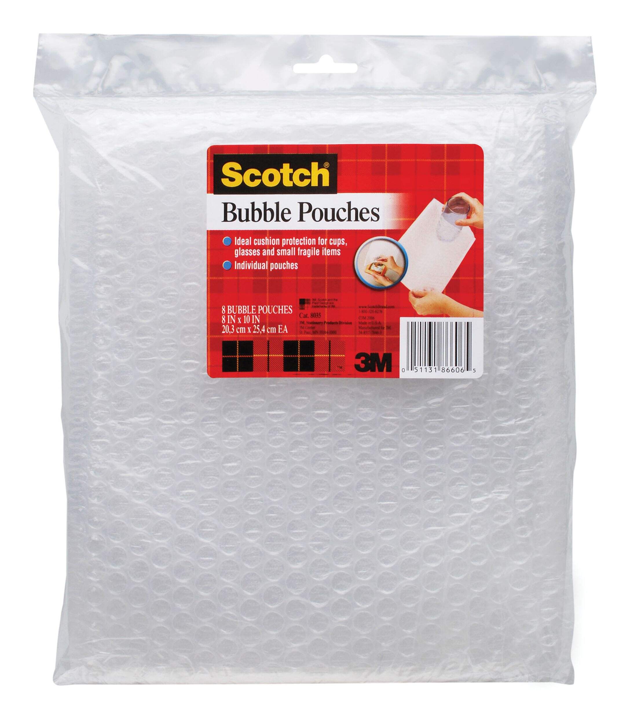 Kraft Bubble Pouches, 8-in x 10-in, 8-pk Front_Flat