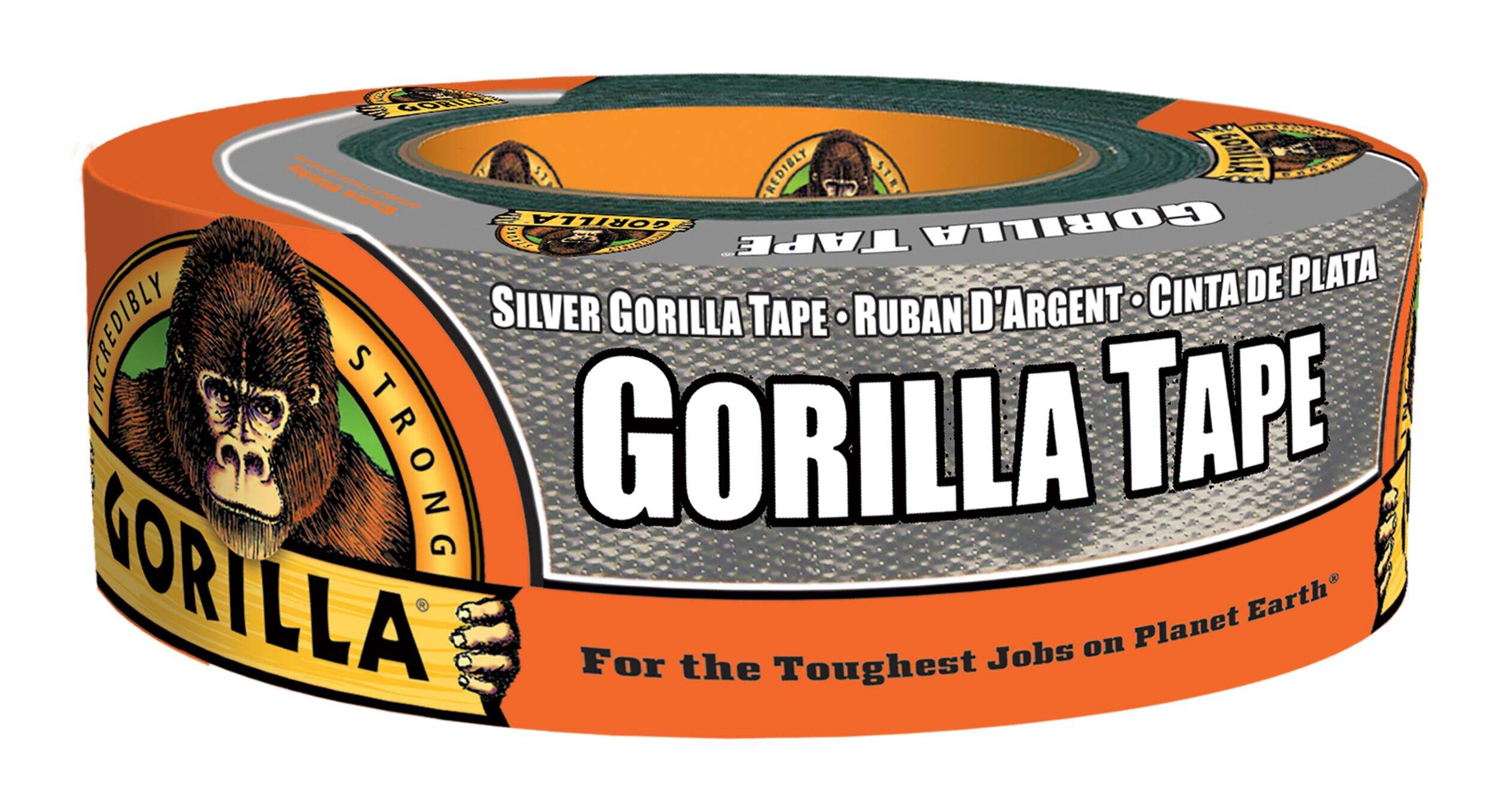 Gorilla Utility Duct Tape, Indoor/Outdoor Weather-Resistant Adhesive, Silver, 1.88-in x 30-yd Front_Elevated