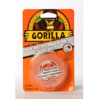 Ruban double face Gorilla, intérieur/extérieur, étanche, peut supporter jusqu'à 10 lb, transparent, 1 x 60 po