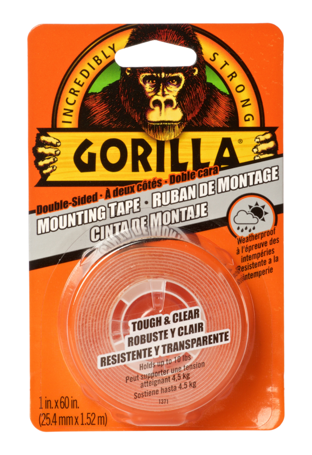 Gorilla Weatherproof Indoor/Outdoor DoubleSided Mounting Tape, Holds