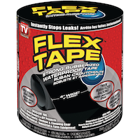 Ruban adhésif caoutchouté étanche Flex Tape, scelle et répare les fuites, noir, 4 po x 5 pi Front_Elevated