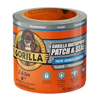 Gorilla Waterproof Patch and Seal Tape, Clear, 10.16cm x 3.04m