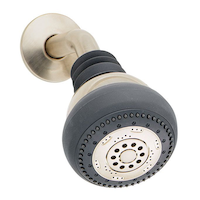 Peerless 7-Setting Fixed Mount Brushed Nickel Shower Head Front_Three_Fourths_Angled_Right