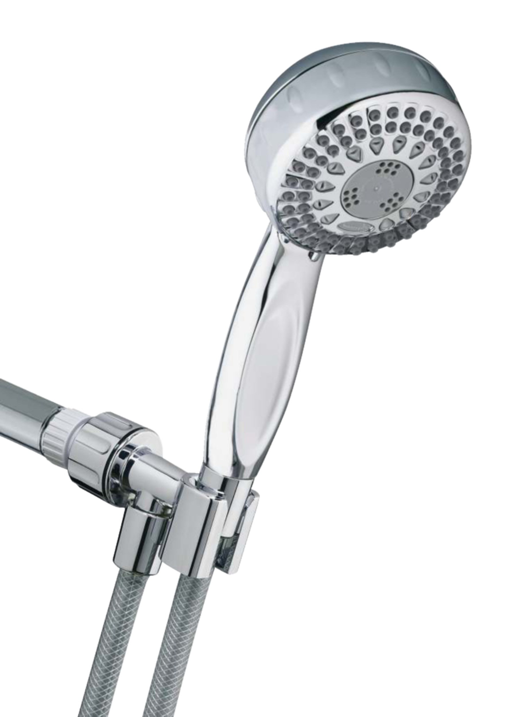 Waterpik 5-Setting OptiFLOW Massage Handheld Shower Head, Chrome Front_Angled_Right