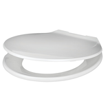 Danze Plastic Round Toilet Seat with Plastic Hinges, Assorted Colours Front_Three_Fourths_Angled_Left