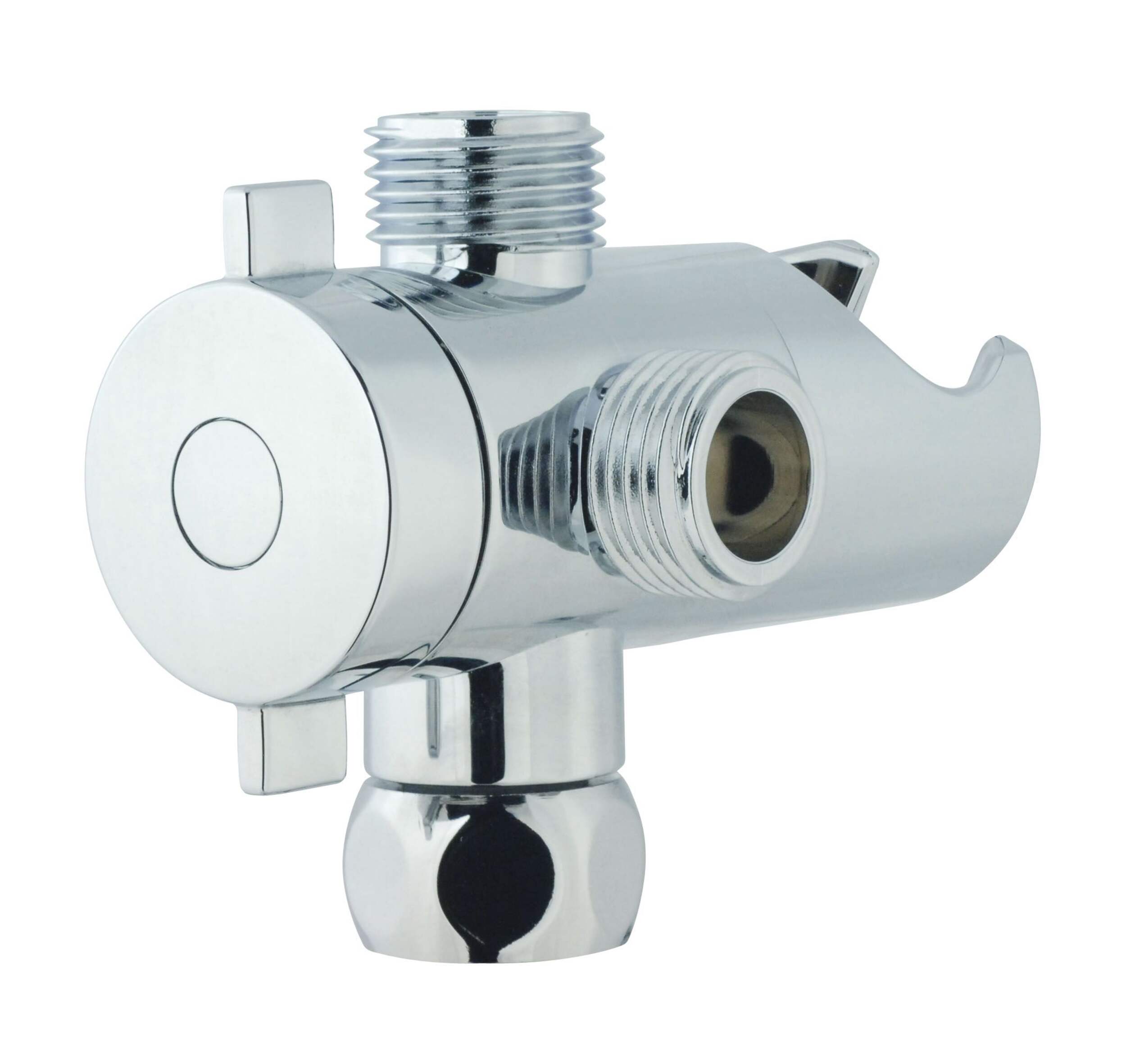 Peerless® Universal 3-Way Sphere Shower Diverter, Chrome Front_Angled_Left