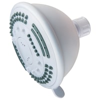 Peerless 7 Setting Fixed Mount Showerhead, White Front_Angled_Left