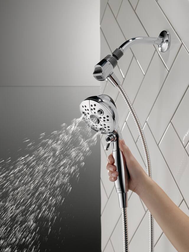 Delta Faucet SureDock™ 5-Setting H2Okinetic® Handheld Shower Head with ...