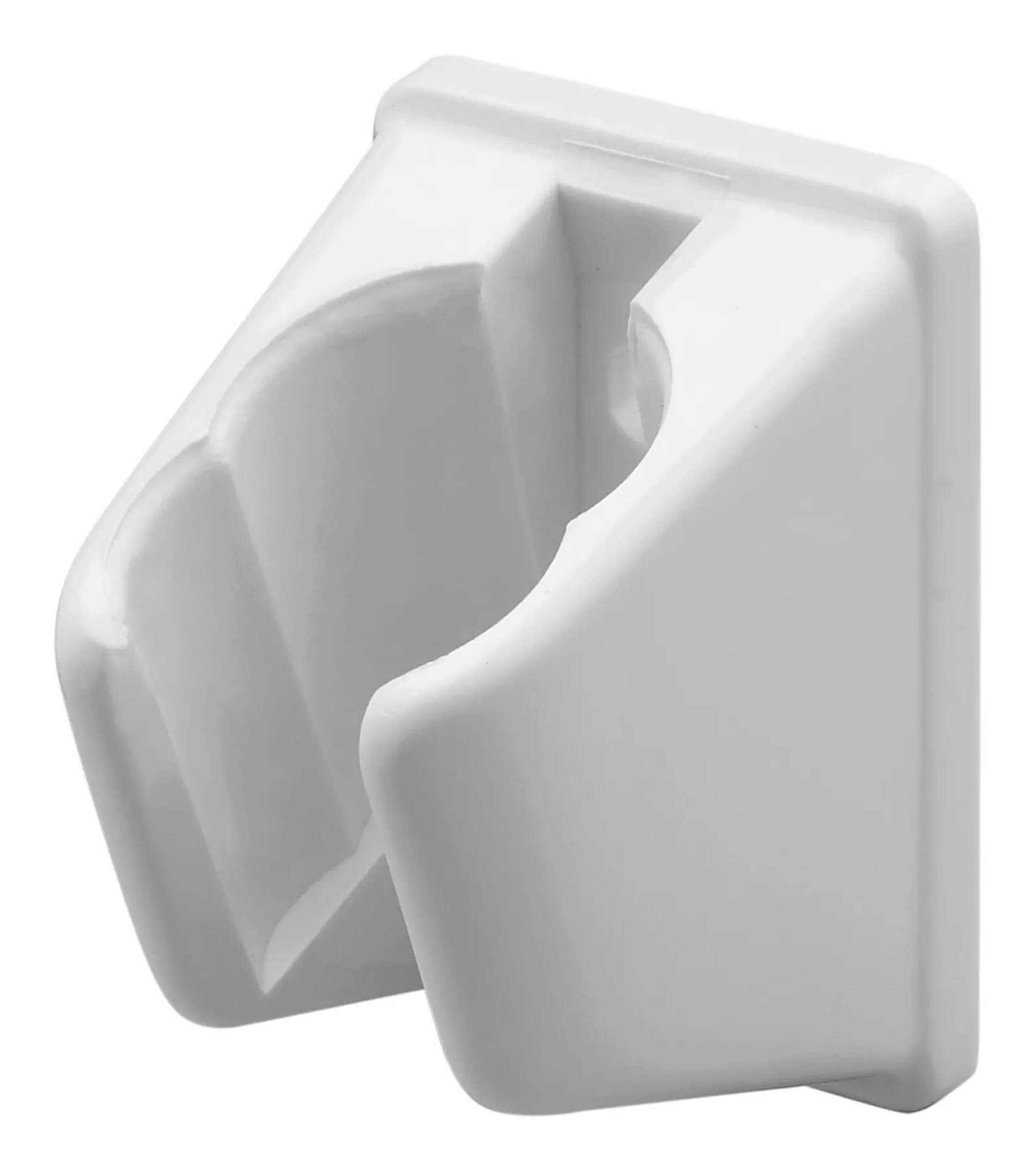 Moen Shower Wall Bracket, White Front_Angled_Left