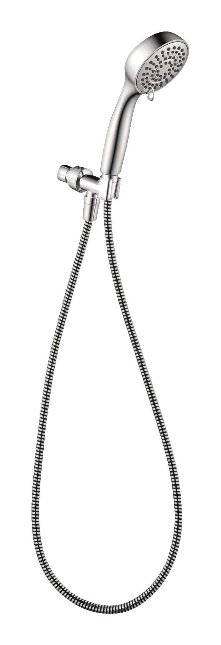 For Living 5-Setting Handheld Shower Head, Chrome Front_Angled_Right