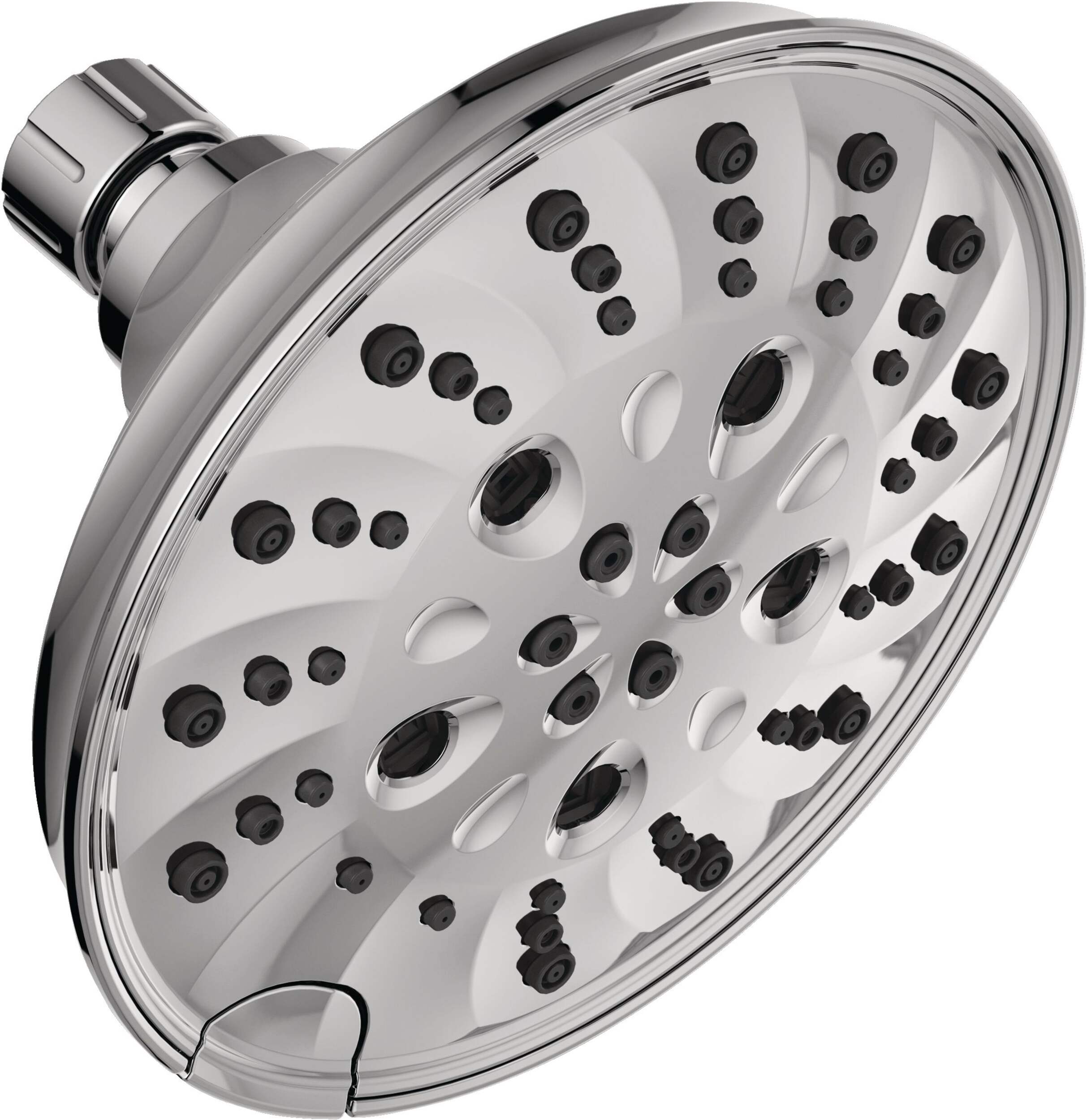 Delta 5-Setting H2Okinetic Shower Head, Chrome, 6-in Front_Three_Fourths_Angled_Right