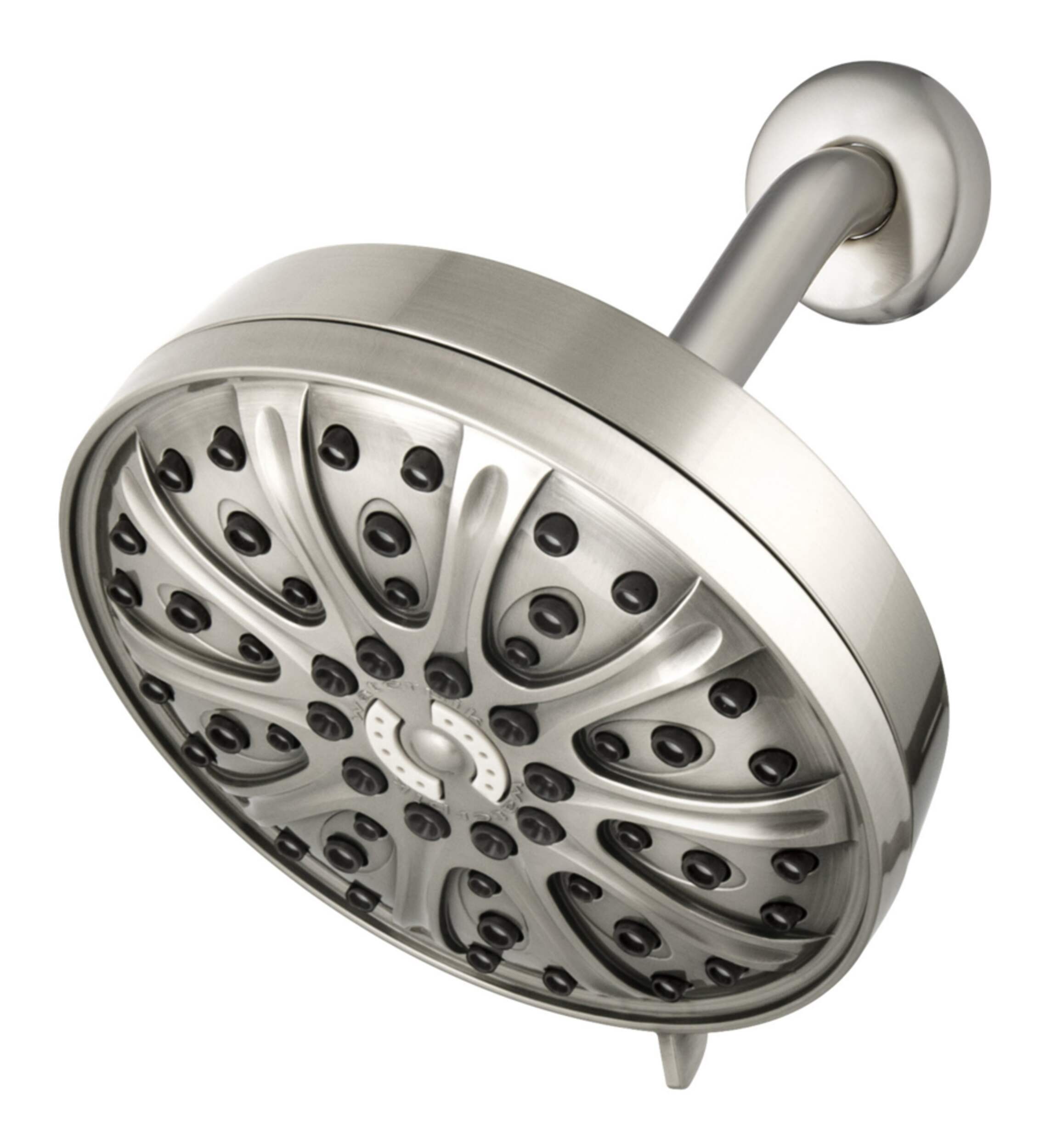 Waterpik Powerpulse 2X Drencher Shower Head, Brushed Nickel Front_Angled_Left