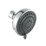 Danze 2.5GPM  4 Settings Fixed Showerhead with Grey Face and Chrome Body Front_Angled_Right