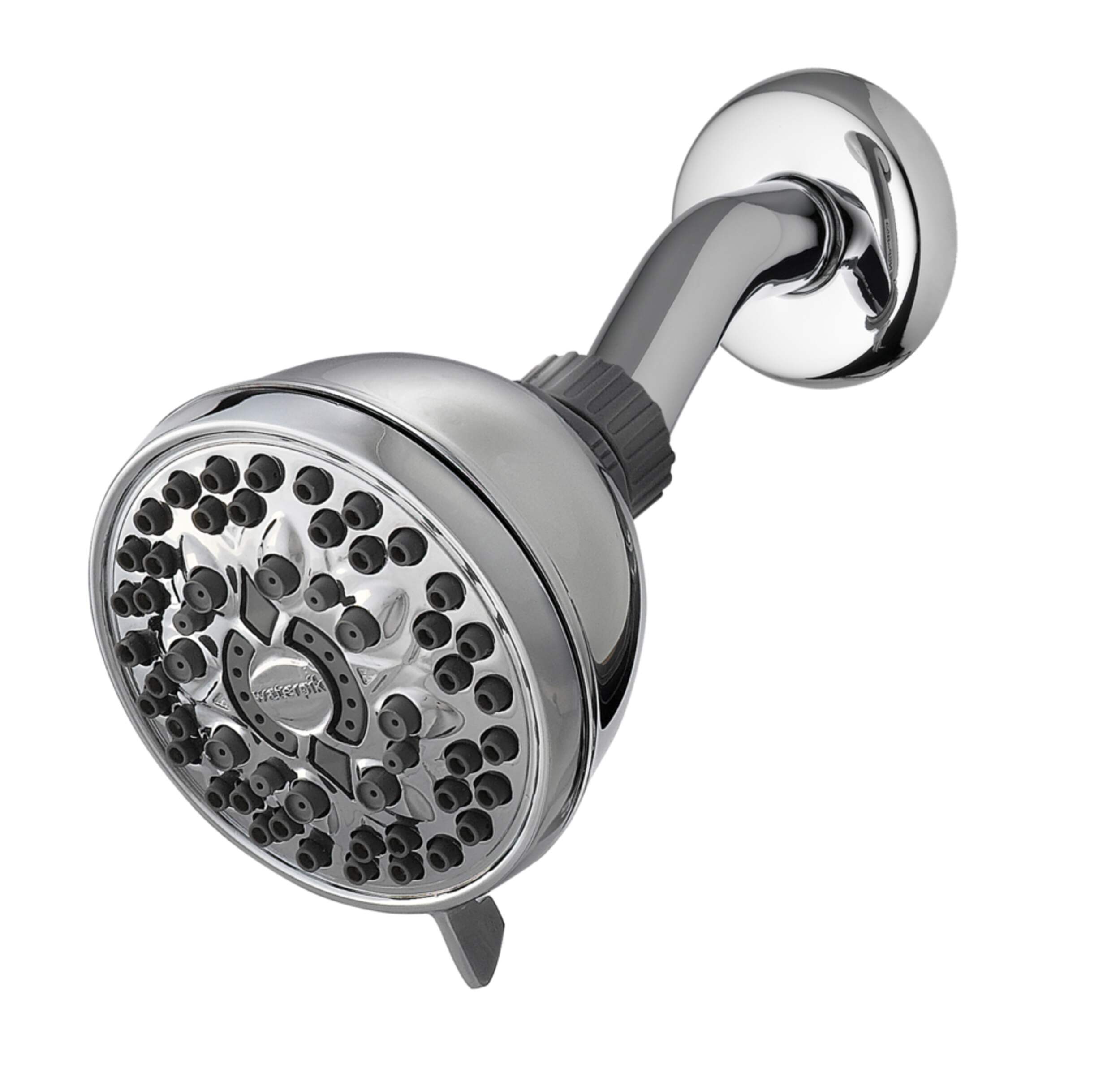 Waterpik PowerSpray+ 6-Setting 5.5-in Fixed Wall Mount Massage Spray Shower Head, Chrome Front_Angled_Left