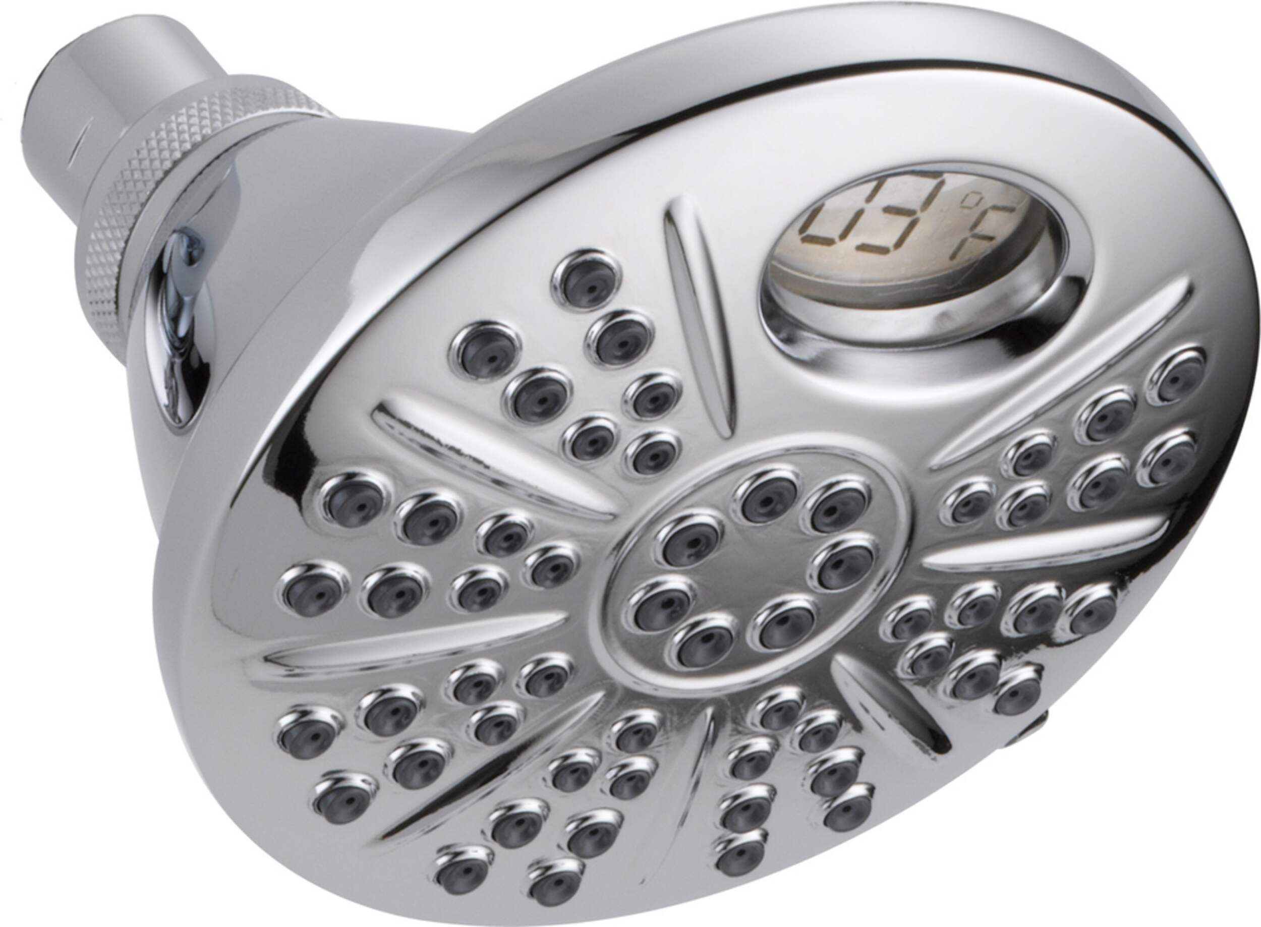 Delta 6-Setting Fixed Mount Temp20 Shower Head, Chrome Bottom_Plunge