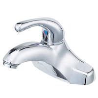 Danze Plymouth Single Handle 4-in Centreset Bathroom Sink Faucet with Pop-Up Drain, Chrome Front_Angled_Left