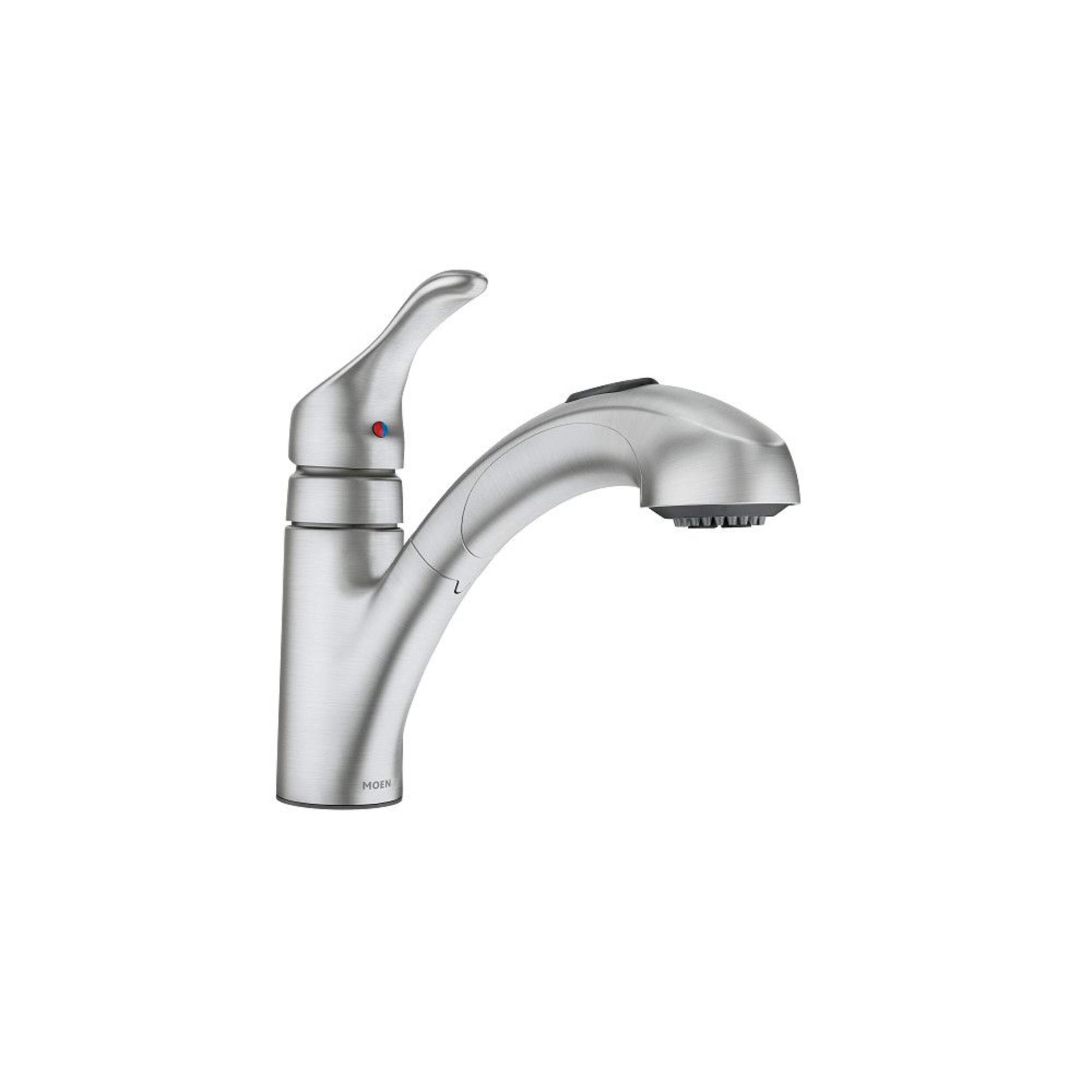 Moen Renzo Single-Handle Pull-Out Kitchen Faucet, Spot Resist™ Stainless Front_Angled_Right