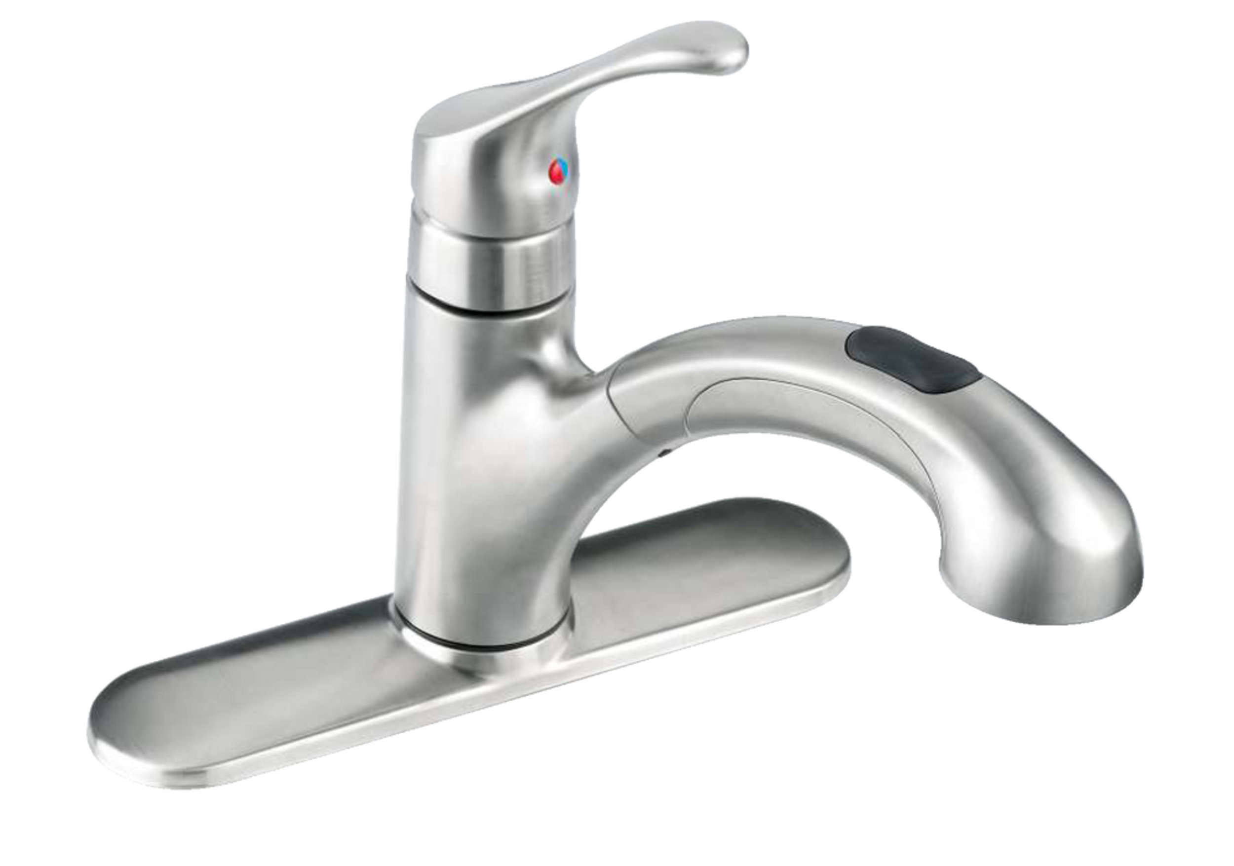 Moen® Renzo Single Handle Low Arc Pull Out Kitchen Faucet, Chrome