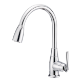 Danze Terrazo Single Handle Pull Down Kitchen Faucet, Chrome Front_Three_Fourths_Angled_Left
