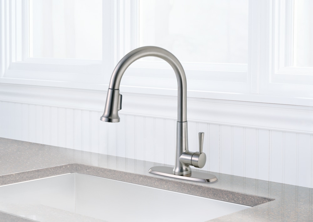 Peerless® Single Handle Pull Down Kitchen Faucet, Brushed Nickel