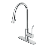 Danze 1-Handle Pull Down Kitchen Faucet, 8-in, Chrome Front_Three_Fourths_Angled_Left