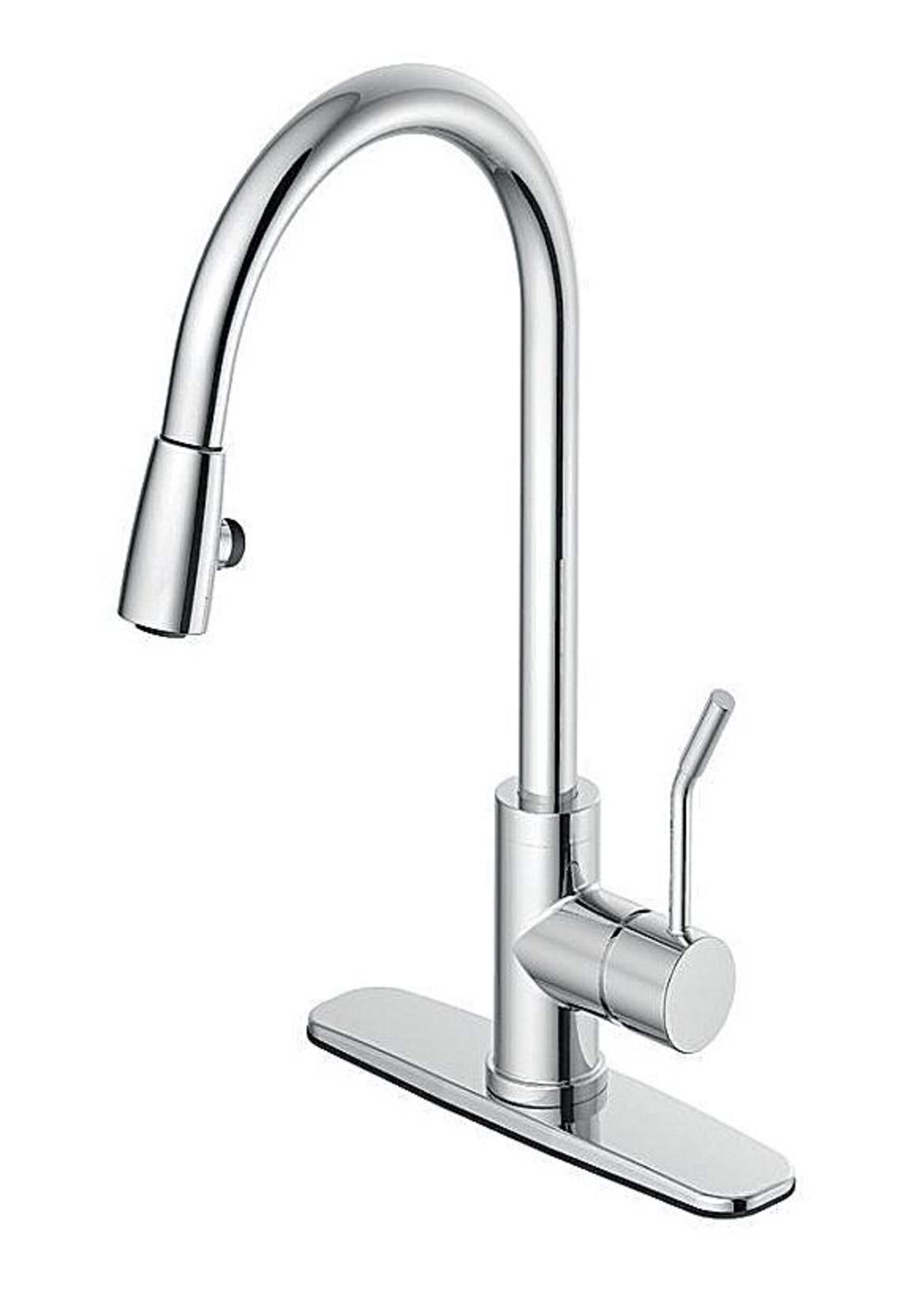 Danze 1-Handle Pull Down Kitchen Faucet, 8-in, Chrome Front_Three_Fourths_Angled_Left