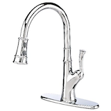 Robinet d'évier à douchette rétractable Peerless, chrome Front_Three_Fourths_Angled_Left