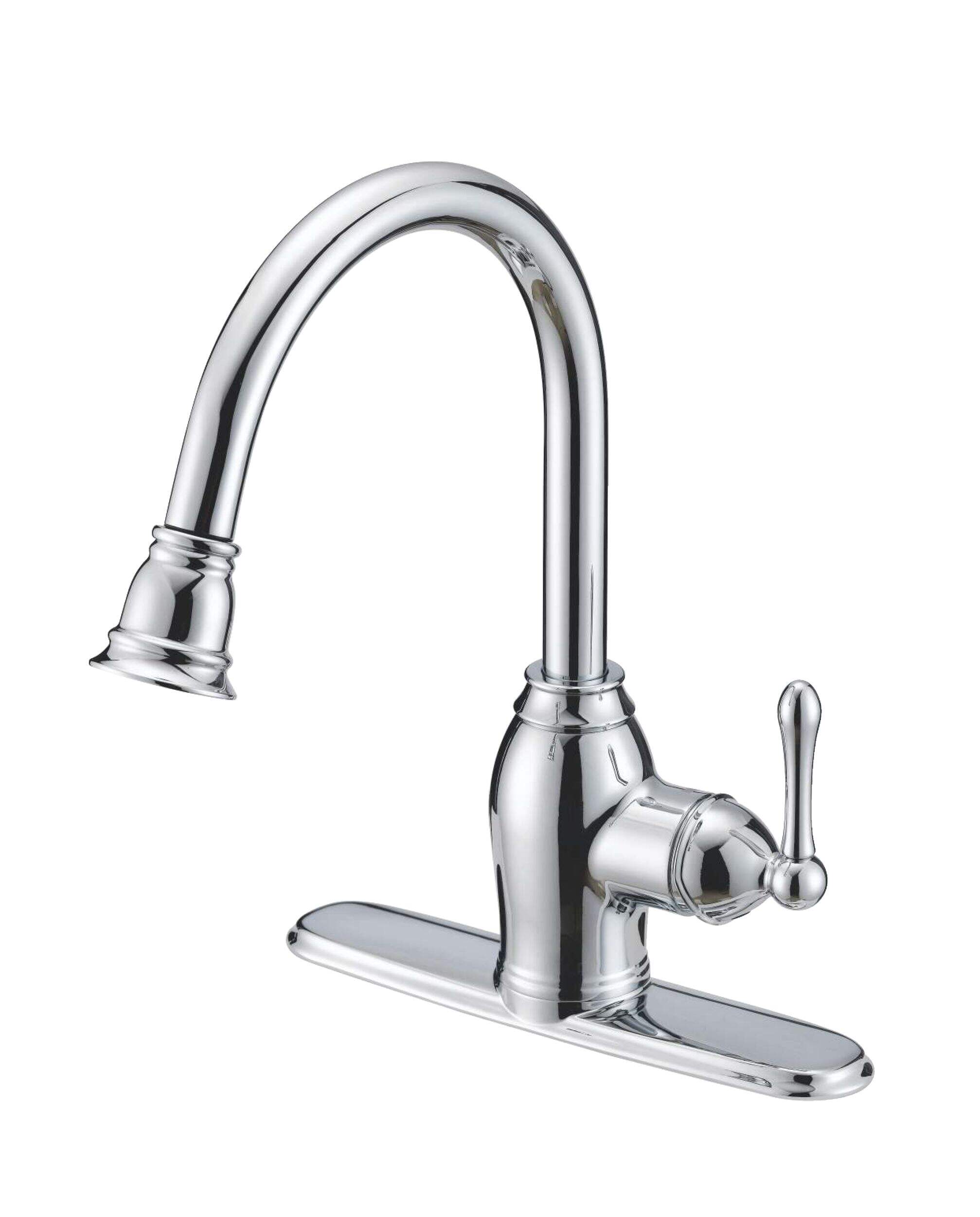 Robinet d'évier Danze Sheridan à 1 levier et douchette, chrome Front_Three_Fourths_Angled_Left