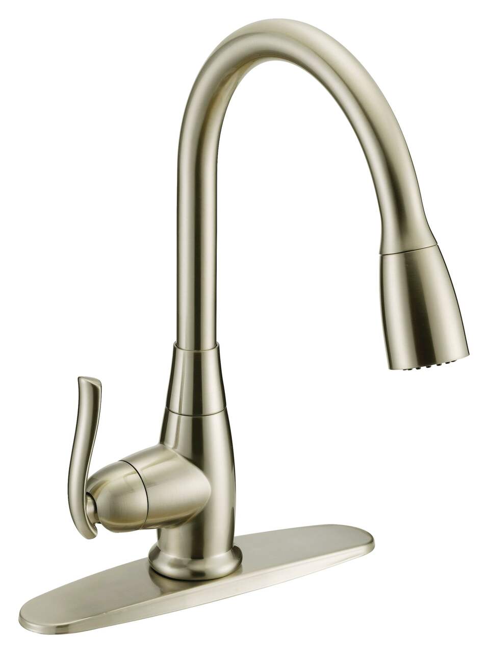 Danze Lisa Single Handle High Arc Pull Down Kitchen Faucet, Brushed Nickel