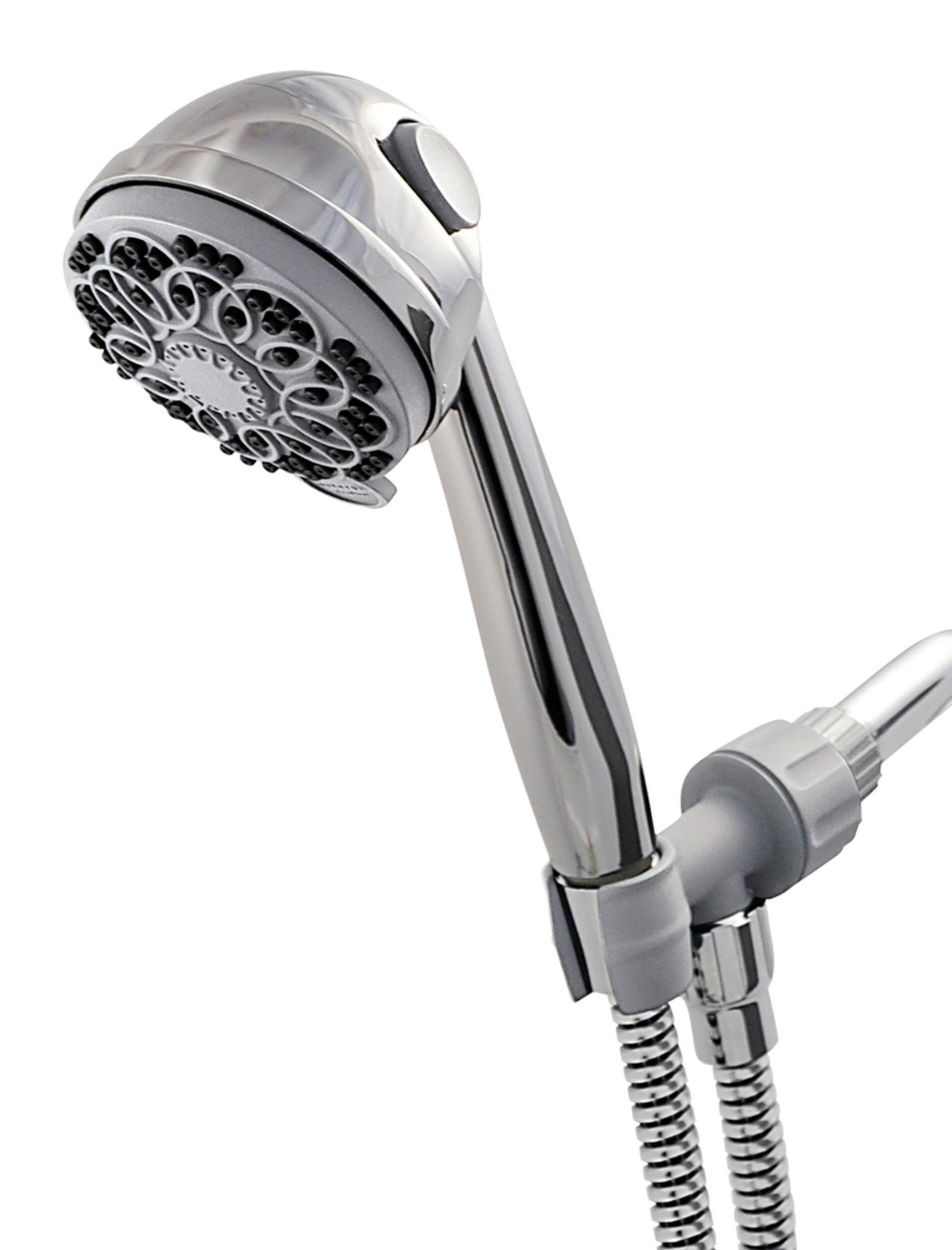 Waterpik 5-Setting Hand Held Shower Head, Chrome CloseUp