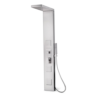 Danze 3-in-1 Stainless Steel Shower Panel System with Rain Shower, Body & Handheld Sprayer, Brushed Nickel Front_Angled_Left