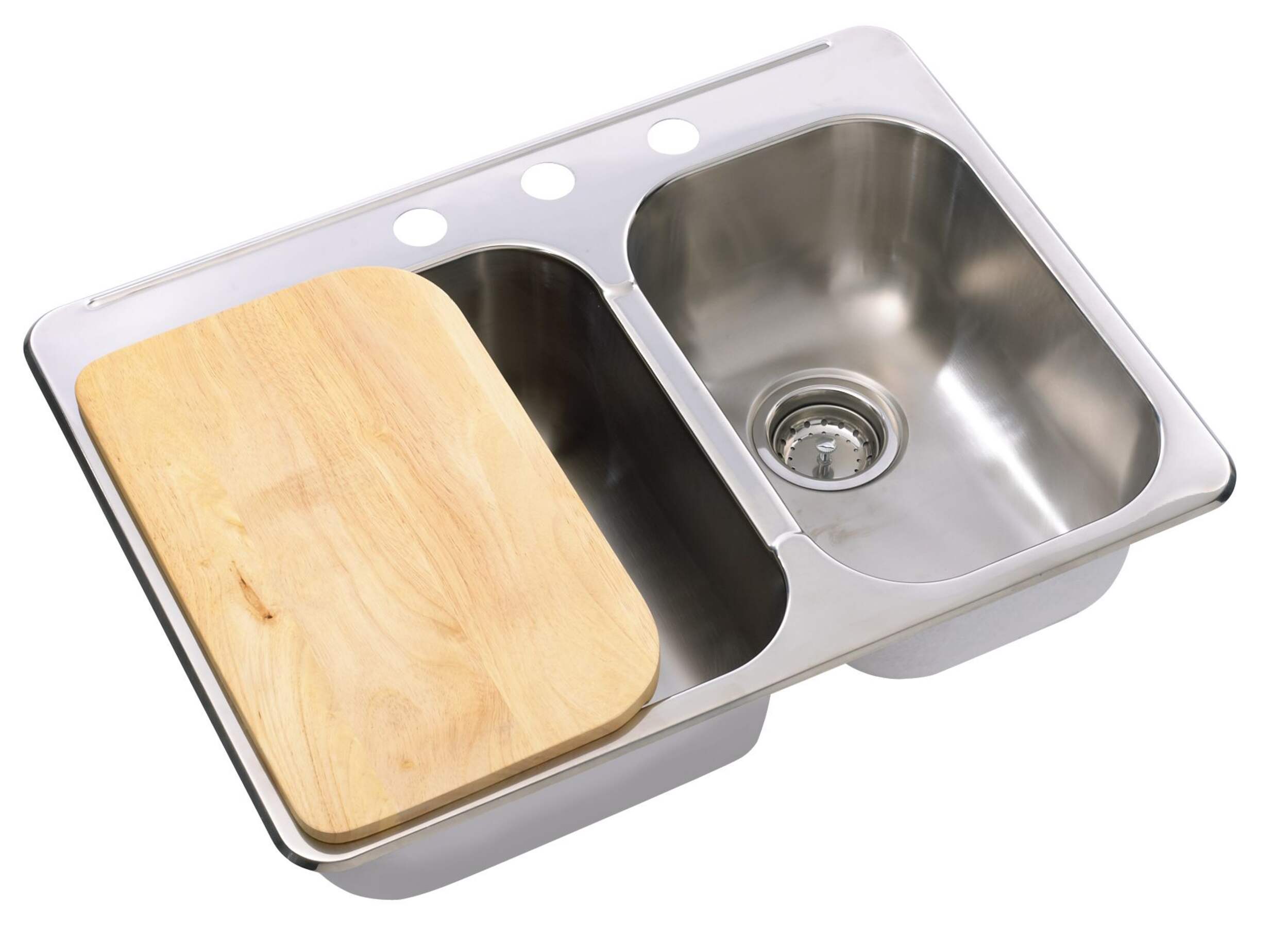 Likewise Double Bowl Kitchen Sink Overhead_Plunge