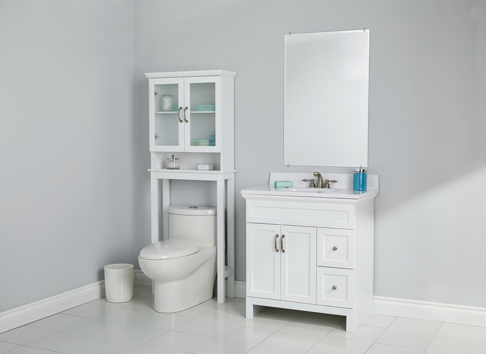 For Living Beacon Hill Double Door Single Sink Resin Top Bathroom