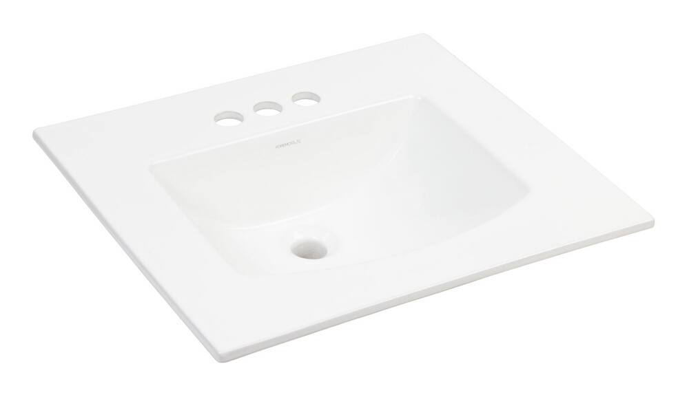 Foremost EZ- Fix Rectangular 4-in Center Drop-In Bathroom Sink/Basin ...