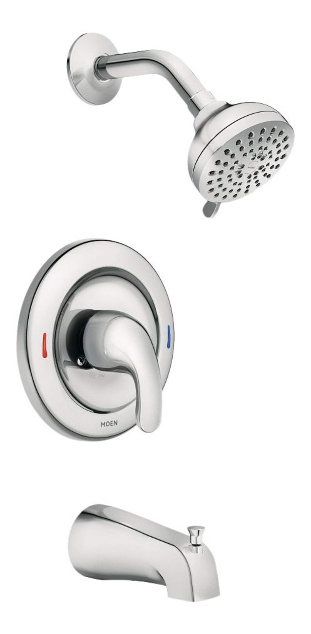 Douche de baignoire Moen Adler à une poignée avec Posi-Temp, chrome Front_Three_Fourths_Angled_Right