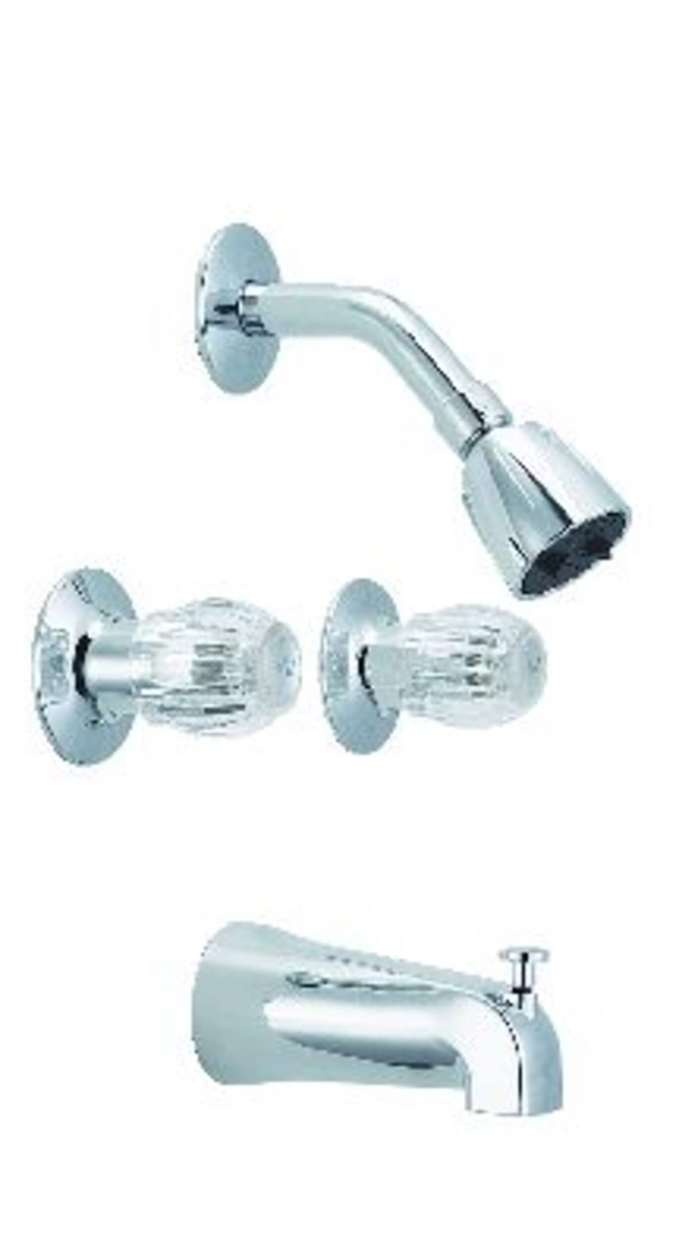 Peerless® Double Handle Wall Mount Bathtub & Shower Trim Kit, Chrome Composite_or_Mixed