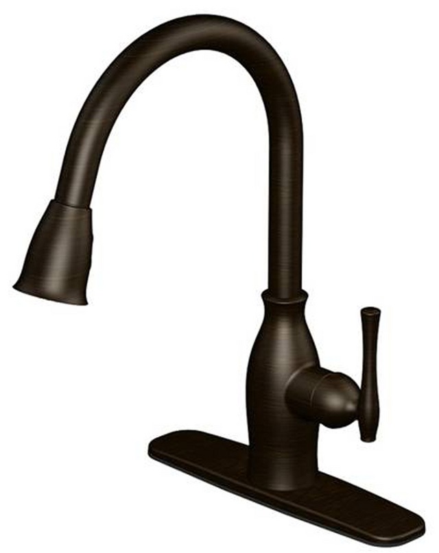Danze Lisa Single Handle Pull Down Kitchen Faucet, Oil Rubbed Bronze