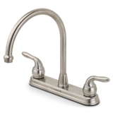 Peerless® Double Handle Kitchen Faucet, Brushed Nickel Front_Angled_Left