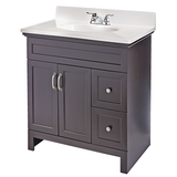 Meuble-lavabo simple For Living Beacon Hill à 2&nbsp;portes, dessus en résine, 31 x 19 x 37&nbsp;po, espresso Front_Three_Fourths_Angled_Left