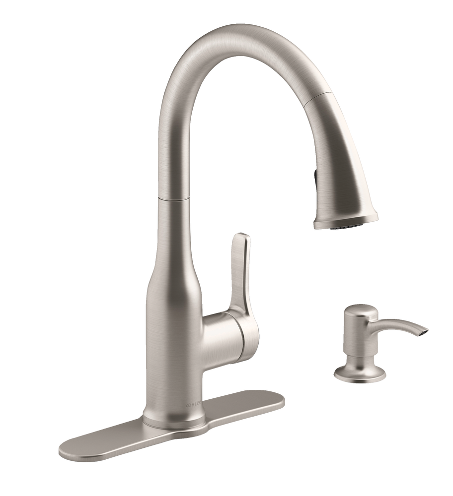 Kohler Cruce Single Handle Pull Down Kitchen Faucet, Stainless Steel