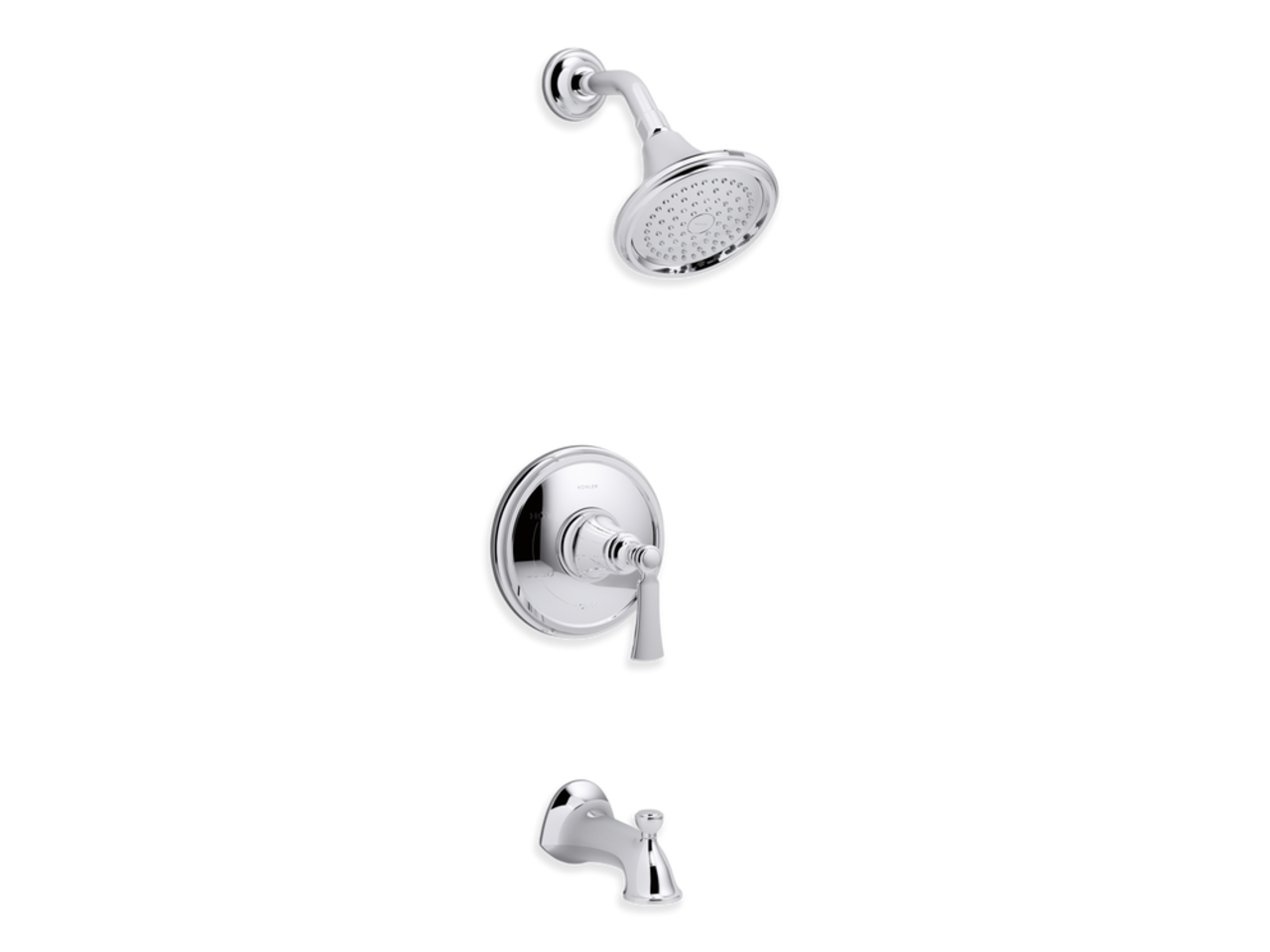 Kohler Elliston Single Handle 1 Spray Bathtub Shower Trim Kit