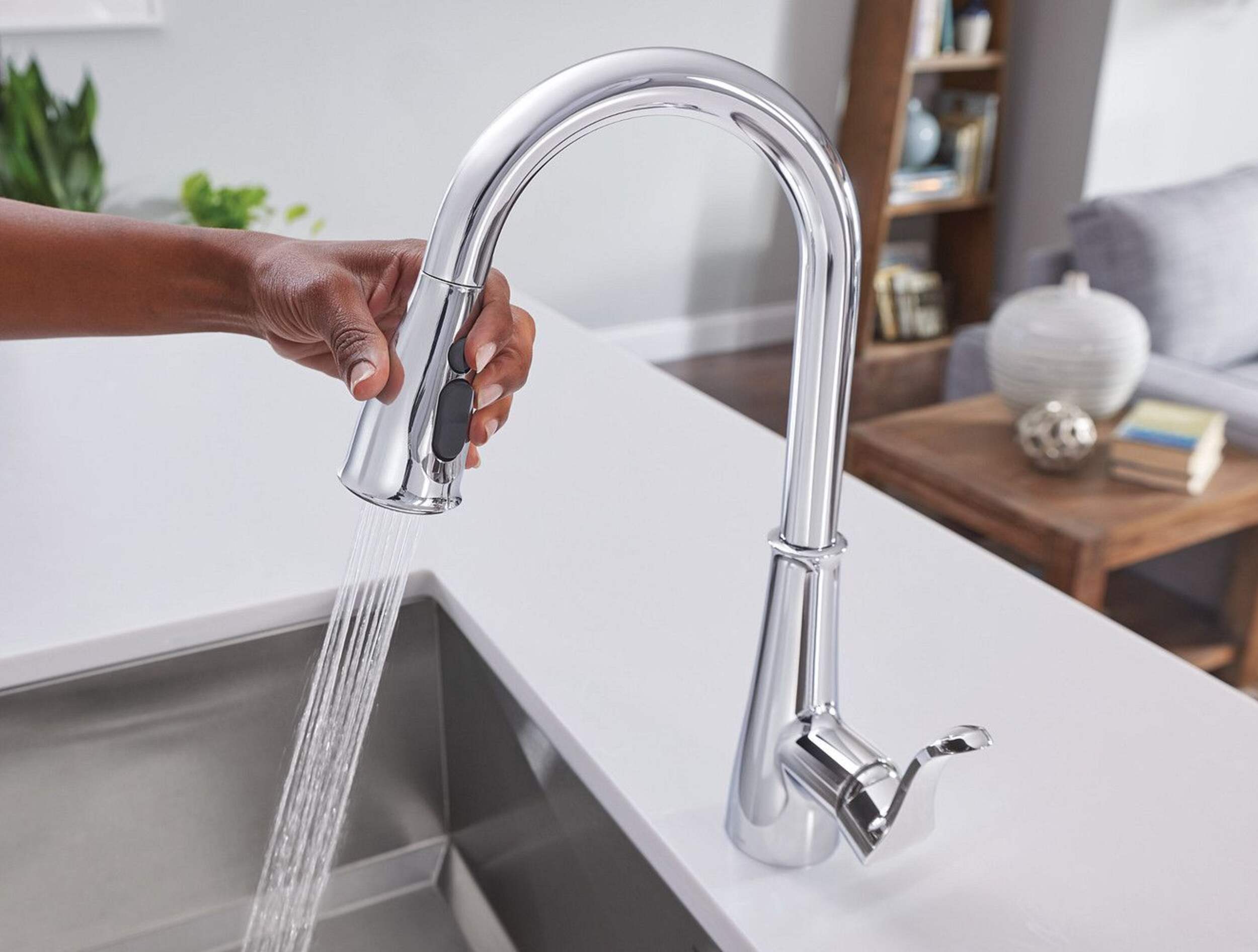 Moen® Hadley Single Handle Pull Down Kitchen Faucet, Chrome | Canadian Tire