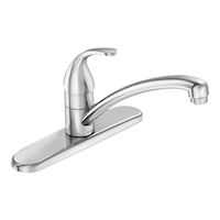 Moen Adler Single Handle Kitchen Faucet, Chrome Front_Three_Fourths_Angled_Right