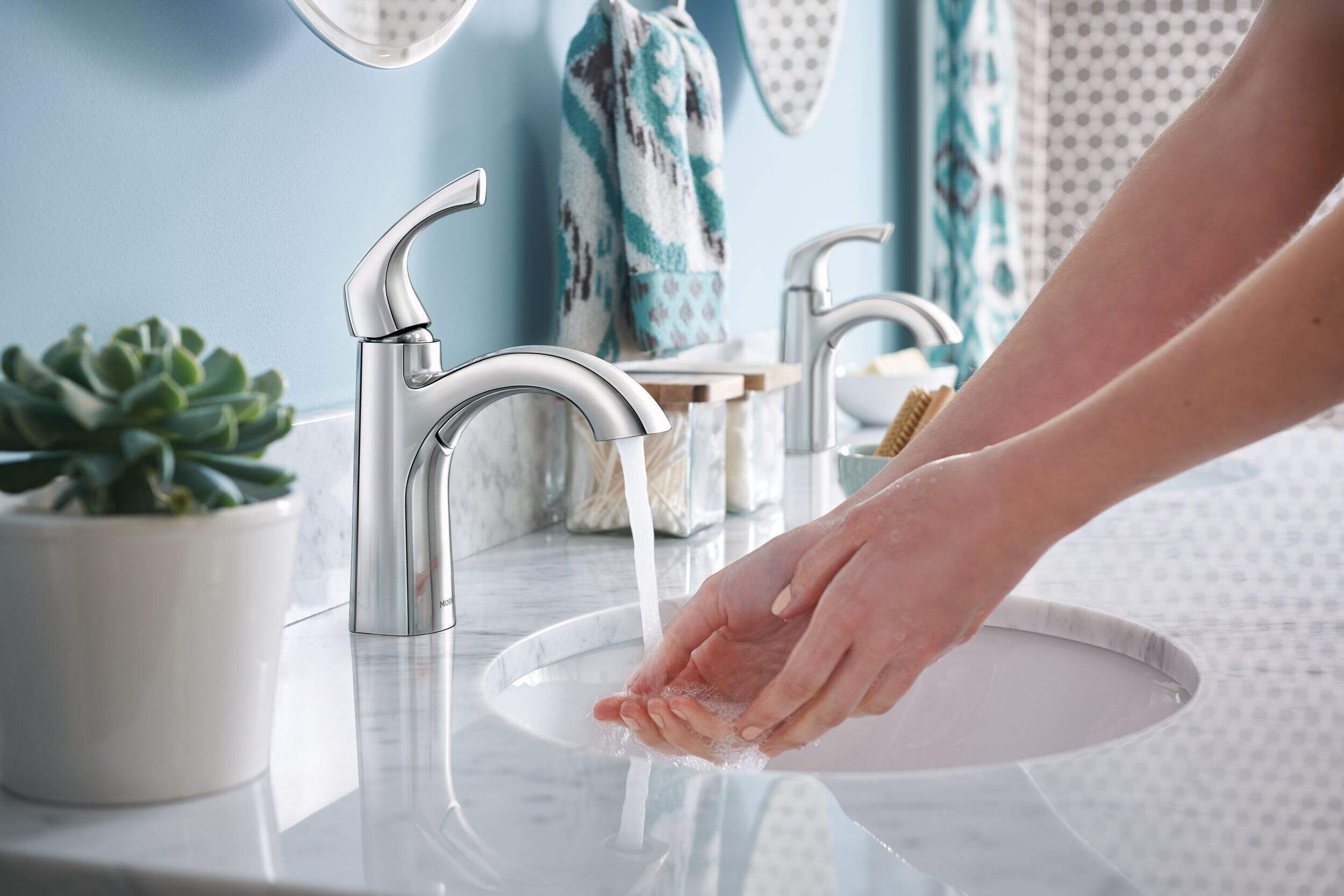 Moen® Lindor Single Handle High Arc Single Hole Bathroom Sink Faucet