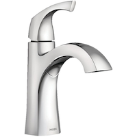 Moen Lindor Single Handle Bathroom Faucet, Chrome Front_Angled_Right